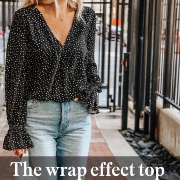 Polka Dot wrap blouse - Picture 1 of 7